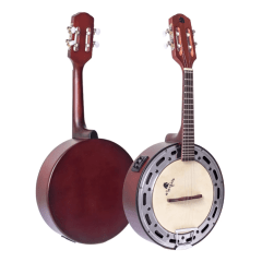 Banjo Eletroacústico Marquês Castanho Fosco com Equalizador Ativo e Aro Jateado Banjo Eletroacústico Marquês Castanho Fosco com Equalizador Ativo e Aro Jateado