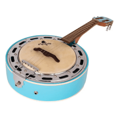 Banjo Eletroacústico Passivo Azul Com Aro Cromado Marquês