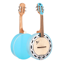 Banjo Eletroacústico Passivo Azul Com Aro Cromado Marquês Banjo Eletroacústico Passivo Azul Com Aro Cromado Marquês