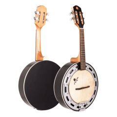 Banjo Marquês Eletroacústico Passivo Preto Com Aro Cromado Banjo Marquês Eletroacústico Passivo Preto Com Aro Cromado