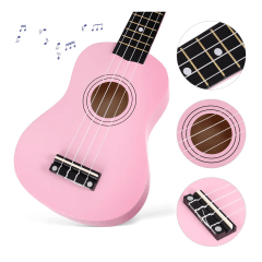 Andaluz UKS01 ukulele soprano cor rosa Acustico