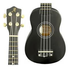 Ukulele Soprano Black Andaluz Preto Fosco Uks-01 Bk