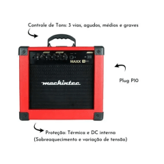Cubo Mackintec Maxx 15 p/ Guitarra 15W vermelha
