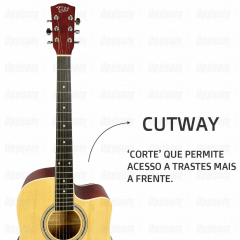 Violão Eletrico Cutway Mogno Aço 41" Mxt Madeira Natural 