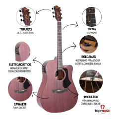 Violão Elétrico Tagima Juninho Afram Gran Reserva Folk Aço