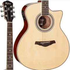 Violão Hofma Hma260 Nt Natural Auditorium Elétrico Cutaway