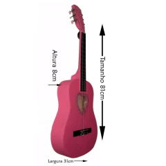 Violão Infantil Austin 3/4 Rosa