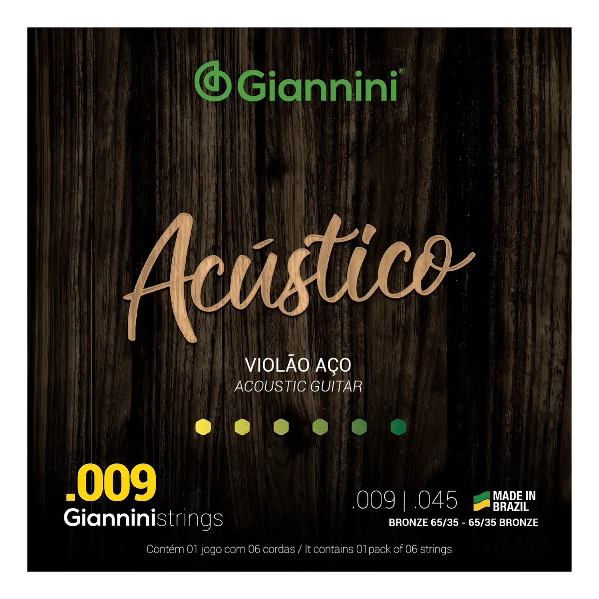 Encordoamento Violao aço Giannini Acustico 0.09