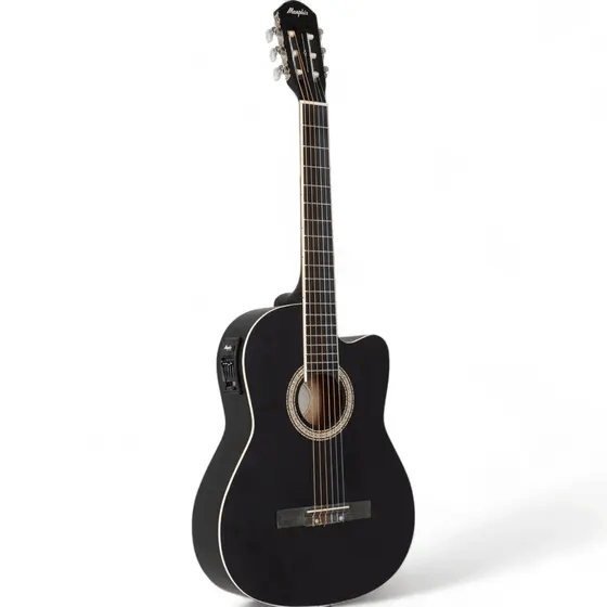 Violão Memphis AD60 Nylon Eletrico Preto Fosco