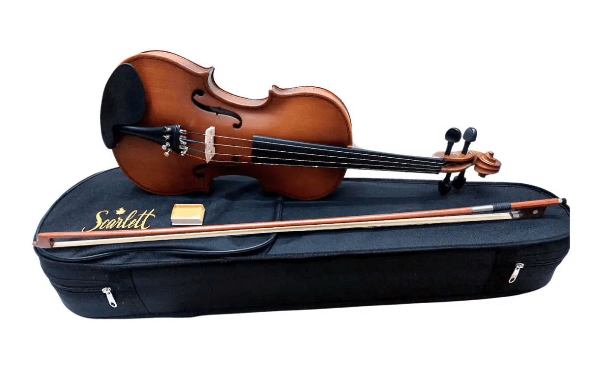Violino Acústico 4/4 Scarlett SCV F44 Acabamento Envelhecido Fosco Natural